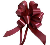 Bolis Lot de 30 nœuds pour mariage, voiture, maison, baptême, diplôme, communion, ruban 3 cm, diamètre du nœud 10 cm (Bordeaux) -