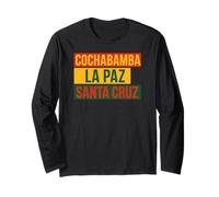 Bolivia Villes Cochabamba La Paz Santa Cruz Drapeau bolivien Manche Longue