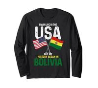 Bolivian American Mon histoire a commencé dans Bolivia Pride Vintage Manche Longue