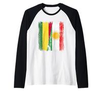 Bolivie Kurdistan Demi-Drapeau Bolivien Kurde Heritage Jersey Manche Raglan