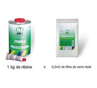 BOLL - 1 litre de resine polyester + catalyseur+ fibre de verre tissé
