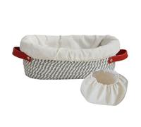 BOLL AUTRE PAILLE DE PASE DE PASSE SAiR,Bol de pâte aigre ovale et ronde | Supplies de boulangerie de boulangerie,boîte à à double manche avec doublure et couvercle en tissu pour le stockage de