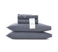 BOLL & BRANCH Signature - Parure de lit ourlée - Très Grand lit - Minéral - Luxe 100% Coton Bio - Comprend 1 Drap Plat, 1 Drap-Housse et 2 taies d'oreiller - Doux comme du Beurre