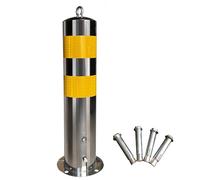 Bollard de Sécurité 19.7 inch Height Parking Safety Bollard with Removable Base and 4 Anchor Bolts，Safety Barrier for Traffic Control Driveway Barriers Parking Poles(19.7x4.4in)