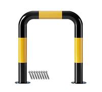 Bollard de Sécurité 24in Height Safety Steel Bollard Post, U Shaped Parking Guardrail with 8 Anchor Bolts, Anti-Collision Bar for Driveway(20x24 in/50x60 cm)