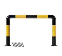 Bollard de Sécurité 24in Height Safety Steel Bollard Post, U Shaped Parking Guardrail with 8 Anchor Bolts, Anti-Collision Bar for Driveway(39x24 in/100x60 cm)