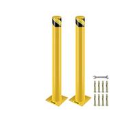 VEVOR Borne de sécurité en acier, poteau jaune, barrière en acier, 106,7 cm H 11,4 cm D