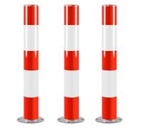 Bollard de Sécurité de la Circulation, 75 cm Poteau de Panne Réfléchissant, Poteaux de Bornes en Tube, Cônes de Signalisation, Barrière d'allée, Blanc Rouge(3pcs)
