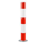 Bollard de Sécurité de la Circulation, 75 cm Poteau de Panne Réfléchissant, Poteaux de Bornes en Tube, Cônes de Signalisation, Barrière d'allée, Blanc Rouge(1pcs)