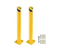 VEVOR Borne de sécurité 122x14 cm – Acier, Revêtement en poudre jaune, 2 pièces, 8 boulons d'ancrage