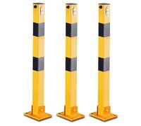 Bollard de Sécurité Routière, 70CM Stationnement en Acier Avec Serrure, Poteau de Parking Rabattable Verrouillable Haute Visibilité, Idéal Pour Le Contrôle du Trafic(Black,3pcs)