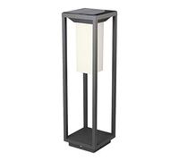 Bollard solaire - Lumière LED 2 W avec puce Samsung, 3000 K, corps gris, idéal pour l'extérieur, efficace et résistant aux intempéries