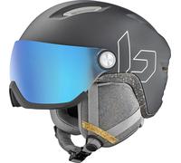 Bollé ECO V-Atmos Casque de ski avec visière Casque de snowboard Casque à visière Helmet Ski Snowboard Casque de sports d'hiver Casque de protection hiver unisexe black matte Taille S (52-55 cm)