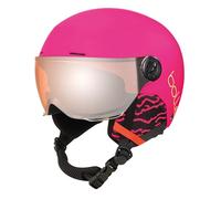 Bollé - Quiz Visor - Casques de Ski Unisexe Enfant - Rose Vif Mat, Visière Orange Cat. 2, XS