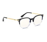 Bollé Safety PRBBARC204 BARCELONE Lunettes de Contre, Lentille PC Incolore, Technologie PRB420, Bloqueur de Lumière Bleue, Monture en Acétate Gradient Noir et Verre avec Monture Or pour Femmes