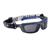 Bollé Lunettes de sécurité BAXTER PLATINUM – Monture noir/bleu, verres fumés anti-buée/anti-rayures