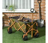 Bollerwagen Pliable Outsunny transporteur 120kg Manette Repliable Design Vert pour Plage et Jardin