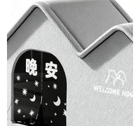 Bollisate Niche d'extérieur pour chat résistante aux intempéries - Abri fermé pliable pour chien | Abri pour temps froid, pour soignants, parents, amoureux des animaux, sauveteurs, grange, banlieue