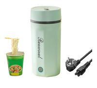 Bollitore elettrico da viaggio 500ml, mini tazza portatile riscaldante, 3 in 1, mini 304, corpo in acciaio inox, 220V (AC), coperchio a pressione, spegnimento automatico, verde