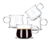 BOlLMERIT Lot de 4 tasses à cappuccino, 150 ml, verres à cappuccino italiens avec anse pour thé, cortado, dopio, boissons, femmes, cadeaux