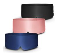 BOLLSEN Masque de Sommeil en Soie - 100% Soie de Mûrier, Ultra-Doux, Respirant, Réglable, Obscurité Totale - Bleu Marine, Quartz Rose, Noir Profond - Disponible en Pack Simple ou Multi-Pack