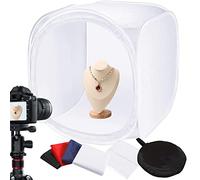 BOLLUMA Boîte à Lumière 60x60x60cm, Studio Photo Portable Lightbox Kit Tente de Shooting Pliable avec 4 Couleurs Toiles de Fond pour Photographie