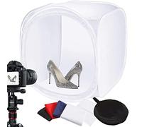 BOLLUMA Boîte de Lumière Photo Studio 90x90x90cm, Portable Tente de Shooting Pliable avec 4 Couleurs de Fonds, Light Box Cube Lumineuse pour Produit Photographie
