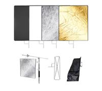 BOLLUMA Kit de Drapeau réfléchissant Pliable, 60 x 75 cm, réflecteur d'éclairage de Photographie 4 en 1, diffuseur modificateur de lumière Doux diffus pour Studio Photo et vidéo