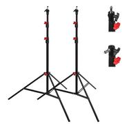 BOLLUMA Lot de 2 Supports d'éclairage en Acier Inoxydable de 280 cm, trépied de Photographie Robuste avec Broche réversible de 6,3 mm à 3/8", Charge de 7,5 kg, en Acier Inoxydable, pour boîte à