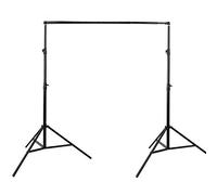 BOLLUMA Lot de 2 supports d'éclairage rembourrés à ressort en acier de 2,9 m avec barre transversale télescopique de 1,2 à 3 m, kit de support de fond pour toile de fond en papier mousseline