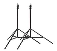 BOLLUMA Lot de 2 trépieds de voyage en aluminium de 200 cm, trépied de voyage réglable et léger avec vis de 6,35 mm, charge de 1,5 kg, pour lampe de poche, parapluie, réflecteur, toile de fond