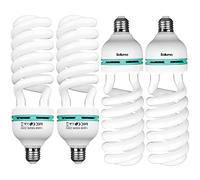 BOLLUMA Studio Photo Ampoule Softbox Parapluie Ampoule 135W CFL 5500K Lampe E27 Ampoule Lumière du Jour Vidéo FluoCompacte 220V Photographie Lampe à Economie d'Energie x 4 pour Eclairage Quotidienne