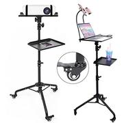 BOLLUMA Support de Vidéoprojecteur, Support avec 3 Roulettes, Hauteur Réglable 81-130 cm, Trépied de Projecteur Portable, Projecteur, Equipement