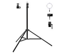 BOLLUMA Trépied de Photographie de 200 cm, Charge Maximale de 3 kg, Support D'éclairage Compact et Portable avec Tête Sphérique Pivotante à 360 ° pour Flash Annulaire, Boîte à Lumière, Balado