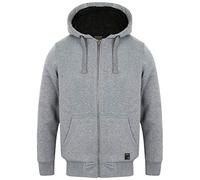 Bolo 2 Zip Through Hoodie with Borg Lining in Mid Grey Marl - Dissident-M