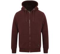 Bolo 2 Zip Through Hoodie With Borg Lining In Wine - Dissident-M