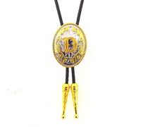 Bolo Cravate Pour Homme - Deux Couleurs Ovale Initiales Cravate Nom De Famille Américain Populaire Lettre Cravate Noeud Bijoux, Personnalité Vintage Nouveauté Pendentif Collier,D,Taille Unique