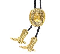 Bolo Ties for Men Western - 3D Cowboy Hat Bolo Tie Design with Vintage Cowboy Boots Bolo Tie Western Bolotie Cowboy Bola Tie