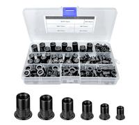 Boloest Kit en acier au carbone pour écrou de rivet de 150 pièces, écrou de rivet série m3 M4 M5 M6 M8 M10 écrou de rivet aveugle, kit d'écrou de rivet de fixation, kit de rivet d'écrou télescopique
