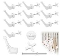 Boloest Lot de 10 crochets ronds pour radiateurs, crochets à vis en ABS pour radiateurs, rail de serviettes pour radiateurs, supports de radiateur pour salle de bain, cuisine (blanc)