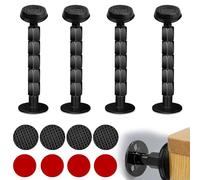 Boloest Lot de 4 Cadre de Lit Fileté Réglable ，Butées et Anti-Tremblement Réglables,Outil Anti-secousses pour lit, Cadre de lit Anti-secousses pour Lits armoires, canapés（58-122mm）