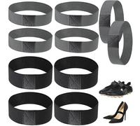 Boloest Lot de 5 paires de sangles de fixation élastiques pour chaussures de football pour empêcher les chaussures de tomber pendant le sport (noir, gris), noir/gris, Taille unique