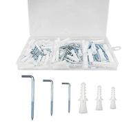 Boloest Lot de 60 Crochets à Vis en Acier au Carbone Galvanisé - Forme L, Autotaraudeuses, Angle Droit, Carrés Lourds - Pour Commode et Usage Intensif