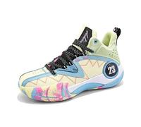 Bolognifi Chaussures de Basket-Ball for Hommes, Semelle en Caoutchouc à Haute élasticité, dégradé, antidérapantes, Bottes de Basket-Ball Respirantes for Sports de Plein air Cadeau (Color : Beige, Si