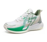 Bolognifi Chaussures de Basket-Ball Lumineuses for Hommes, résistantes à l'usure et antidérapantes Équipement de Basketball(Green,42 EU)