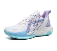 Bolognifi Chaussures de Basket-Ball Lumineuses for Hommes, résistantes à l'usure et antidérapantes Équipement de Basketball(Blue,45 EU)