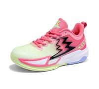 Bolognifi Chaussures de Basket-Ball Lumineuses for Hommes, résistantes à l'usure et antidérapantes Équipement de Basketball(Rojo,39 EU)