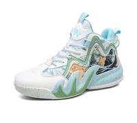 Bolognifi Chaussures de Sport Plein air Montantes à Lacets for Hommes Équipement de Basketball(Green,43 EU)