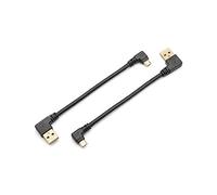 Bolongking Lot de 2 câbles USB 2.0 A coudé vers la gauche vers Micro-B coudé vers la droite Câble de synchronisation des données et recharge