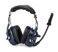 BOLORAMO Casque d'aviation à double prise en acier inoxydable et mousse coupe-vent Réduction du bruit 24 dB Casque d'aviation Réglable pour communication